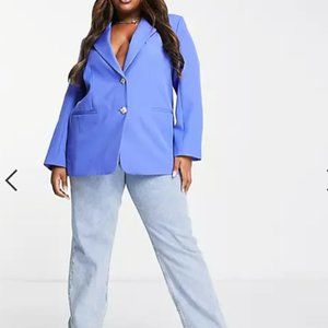River Island Plus structured blazer in bright blue - NWT
